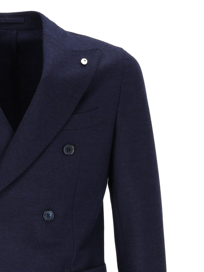 Brando-Lubiam Double-Breasted Blazer With Structured Silhouette And Notched Lapel