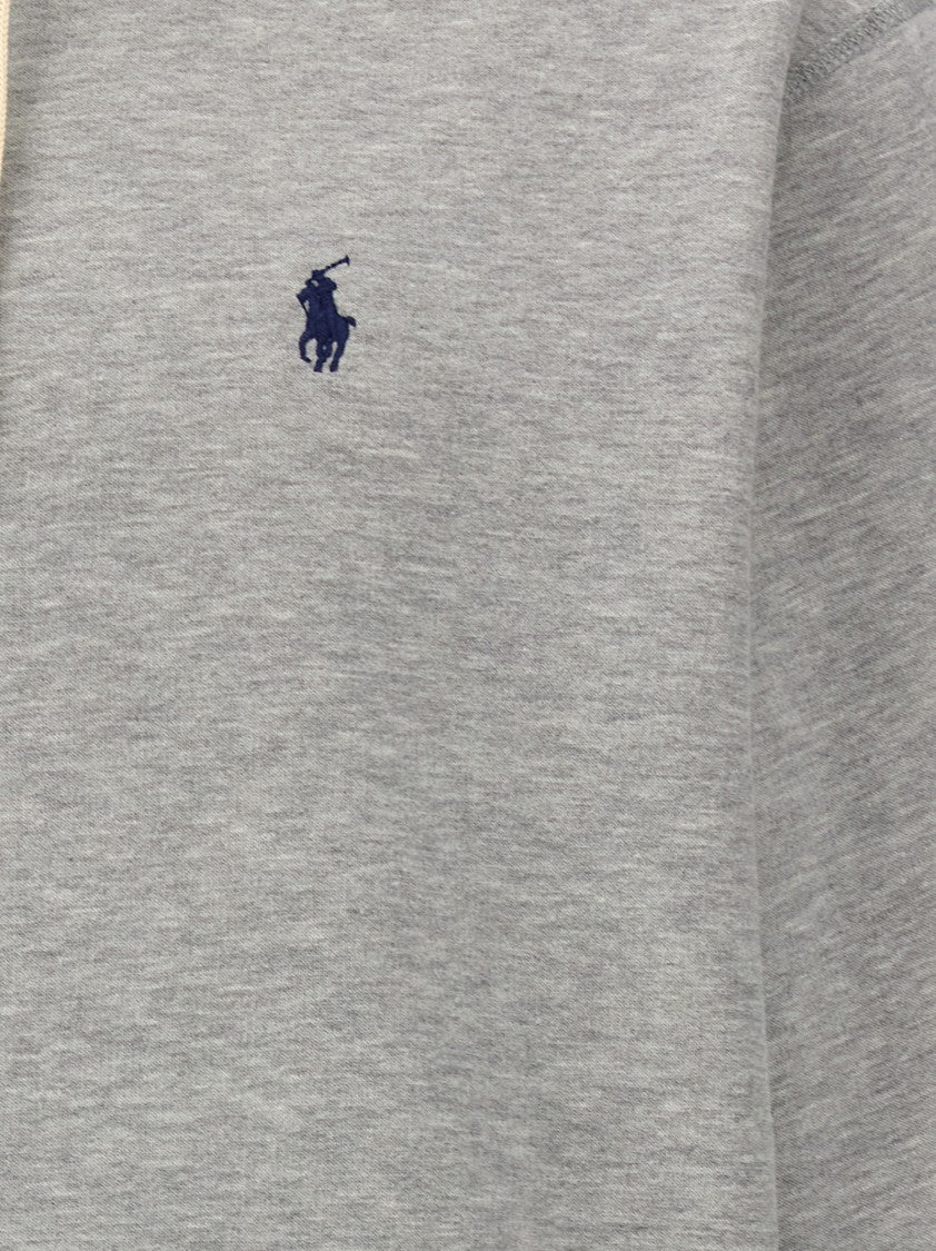 Polo Ralph Lauren Grey Cotton Hoodie With Kangaroo Pocket