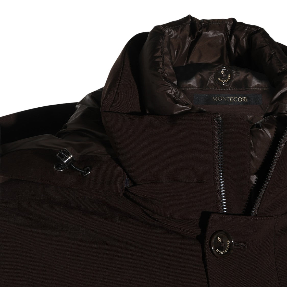 Montecore Minimalist Hooded Concealed Zipper Coat