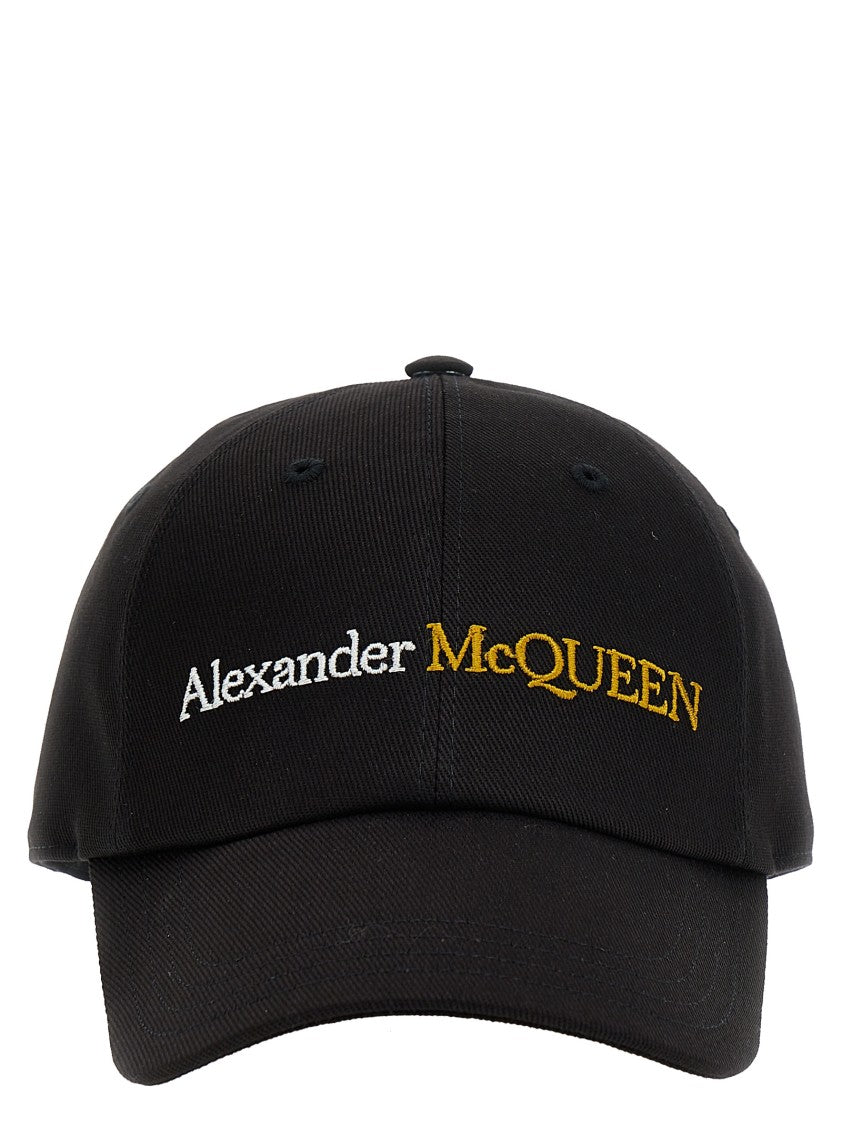 Mcqueen Cotton Cap With Contrast Embroidered Logo
