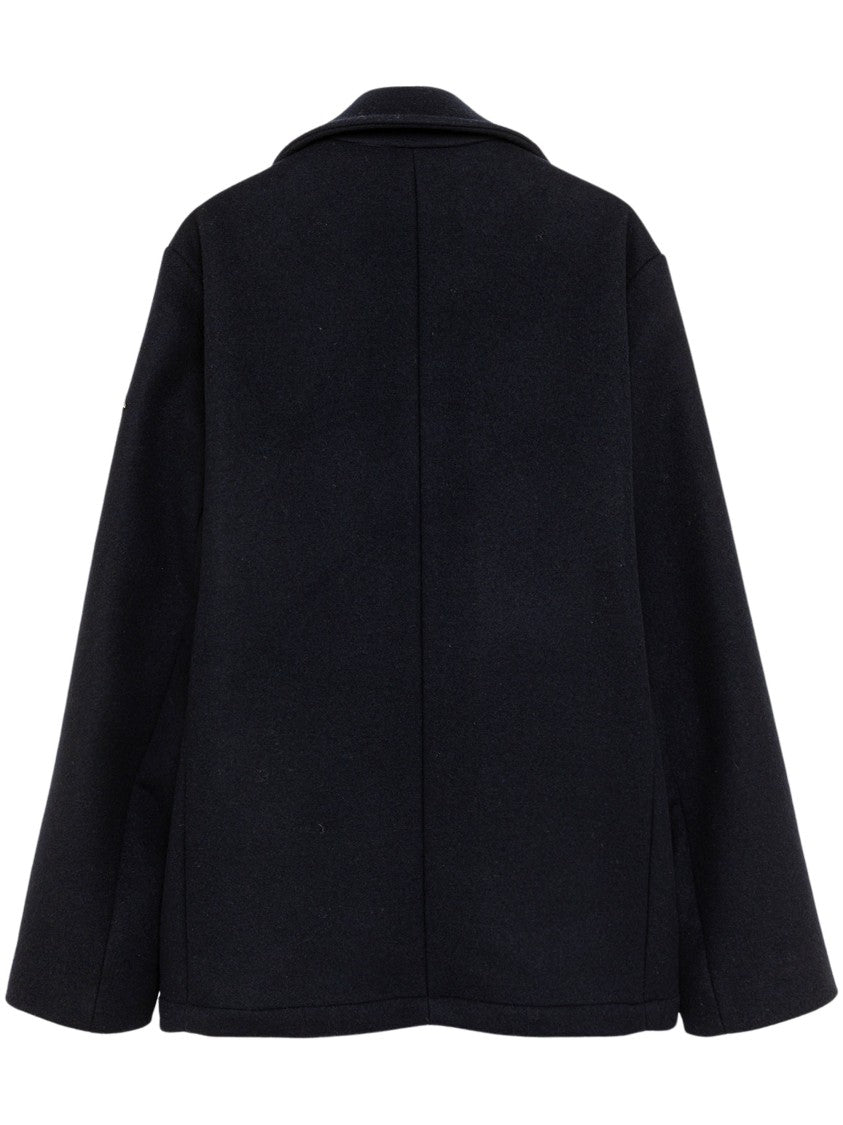 Roy Roger's Double-Breasted Melton Wool Peacoat