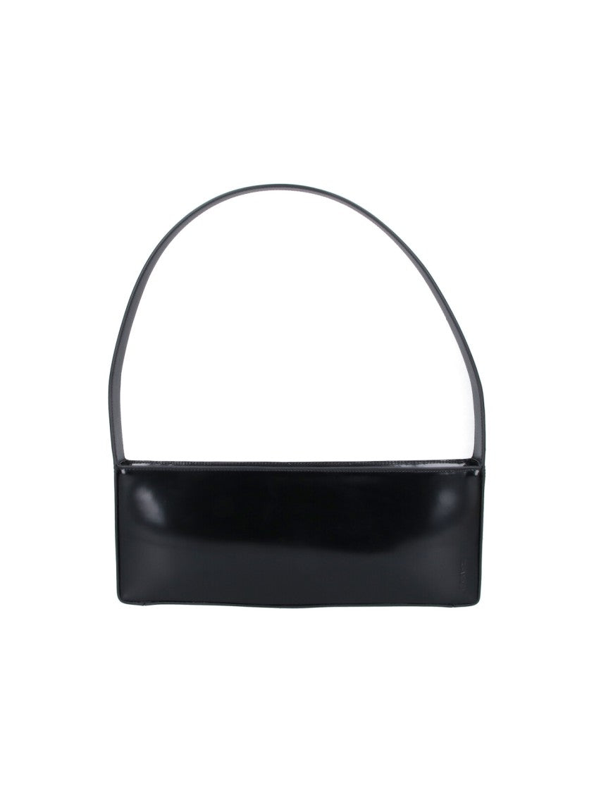 Jil Sander Black Glossy Calfskin Structured Handle Shoulder Bag