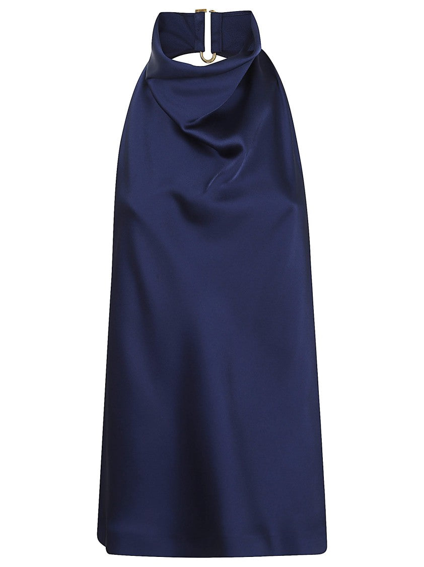 Stella Mccartney Shimmering Viscose Satin Halterneck Top