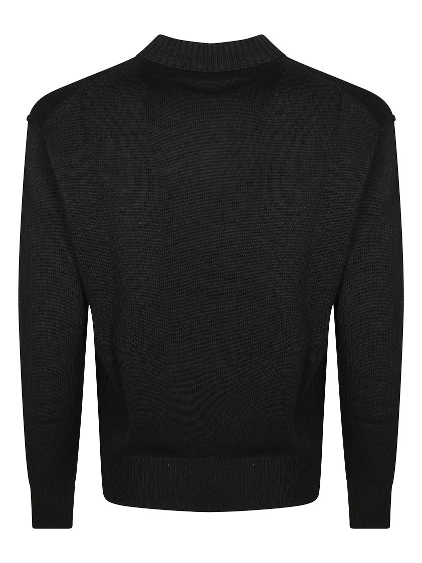 Paolo Pecora High Neck Ribbed Knit Sweater