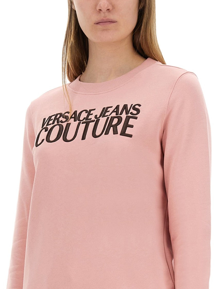 Versace Jeans Couture Cotton Sweatshirt With Bold Logo Design