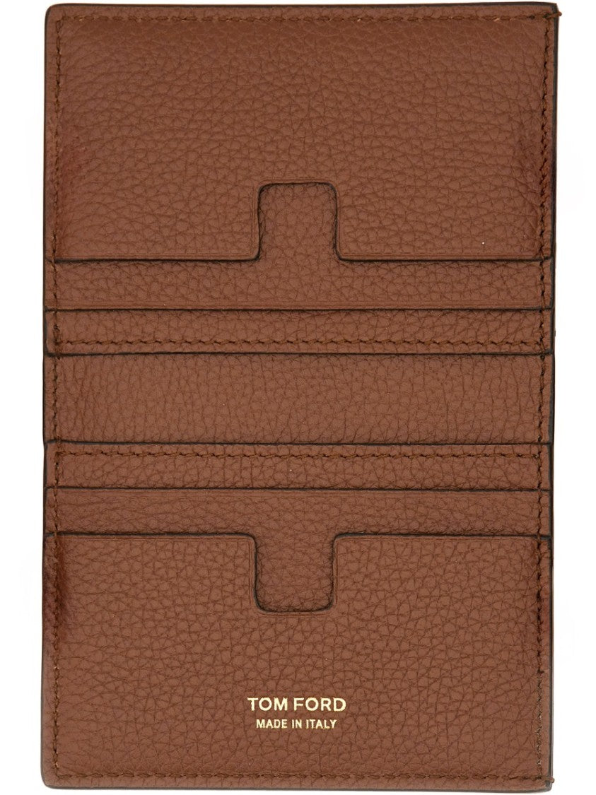 Tom Ford Brown Calf Leather T Line Portfolio