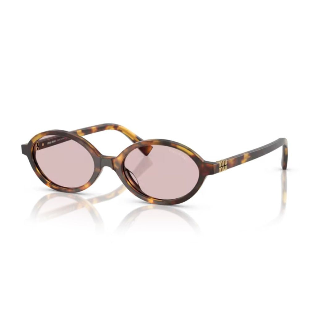 Miu Miu 04Zs Miu Regard Honey-Havana Acetate Oval Sunglasses