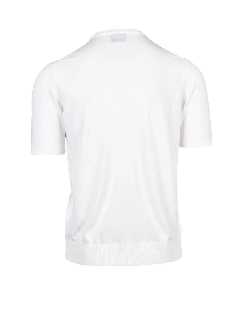 Alpha Studio White Men Cotton Crewneck Pullover Top