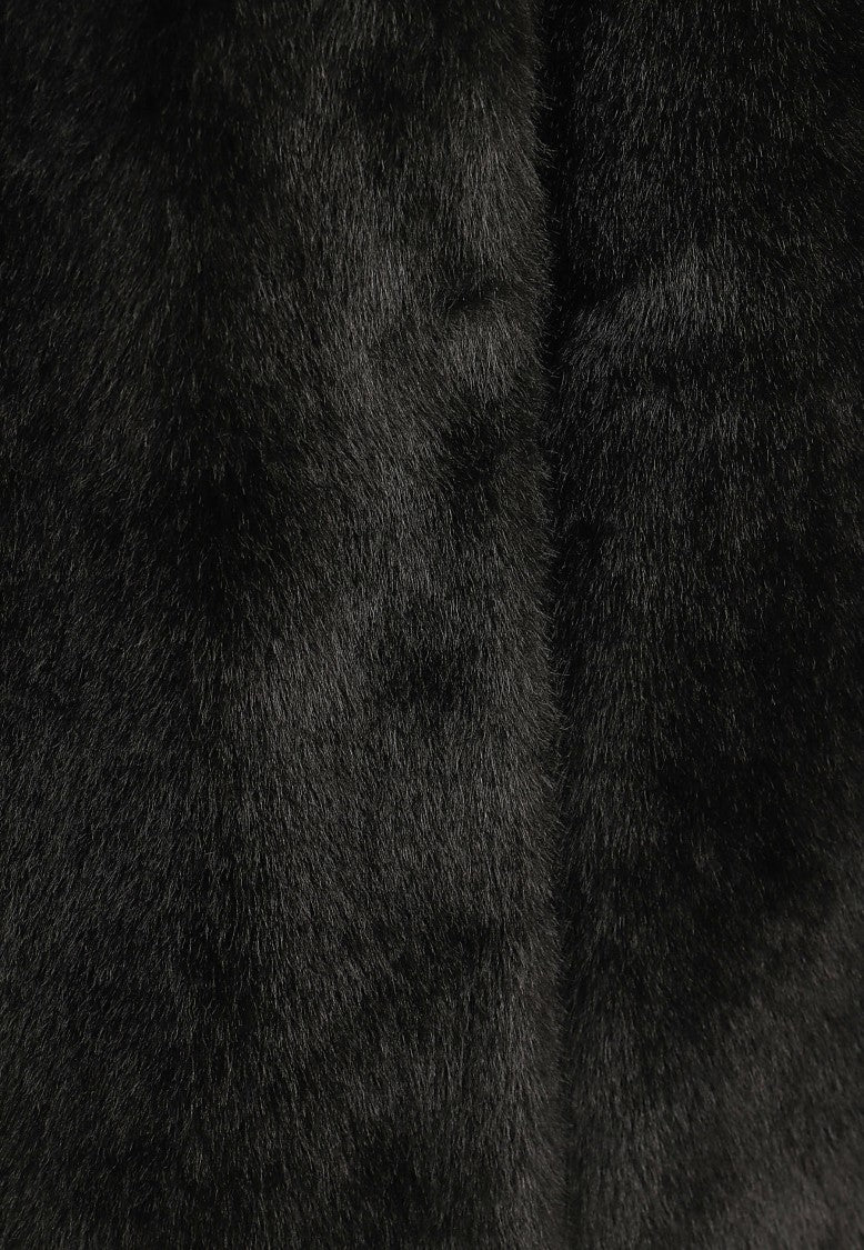 Herno Mid-Length Faux Fur Vest With Concealed Closure And Welt Pockets