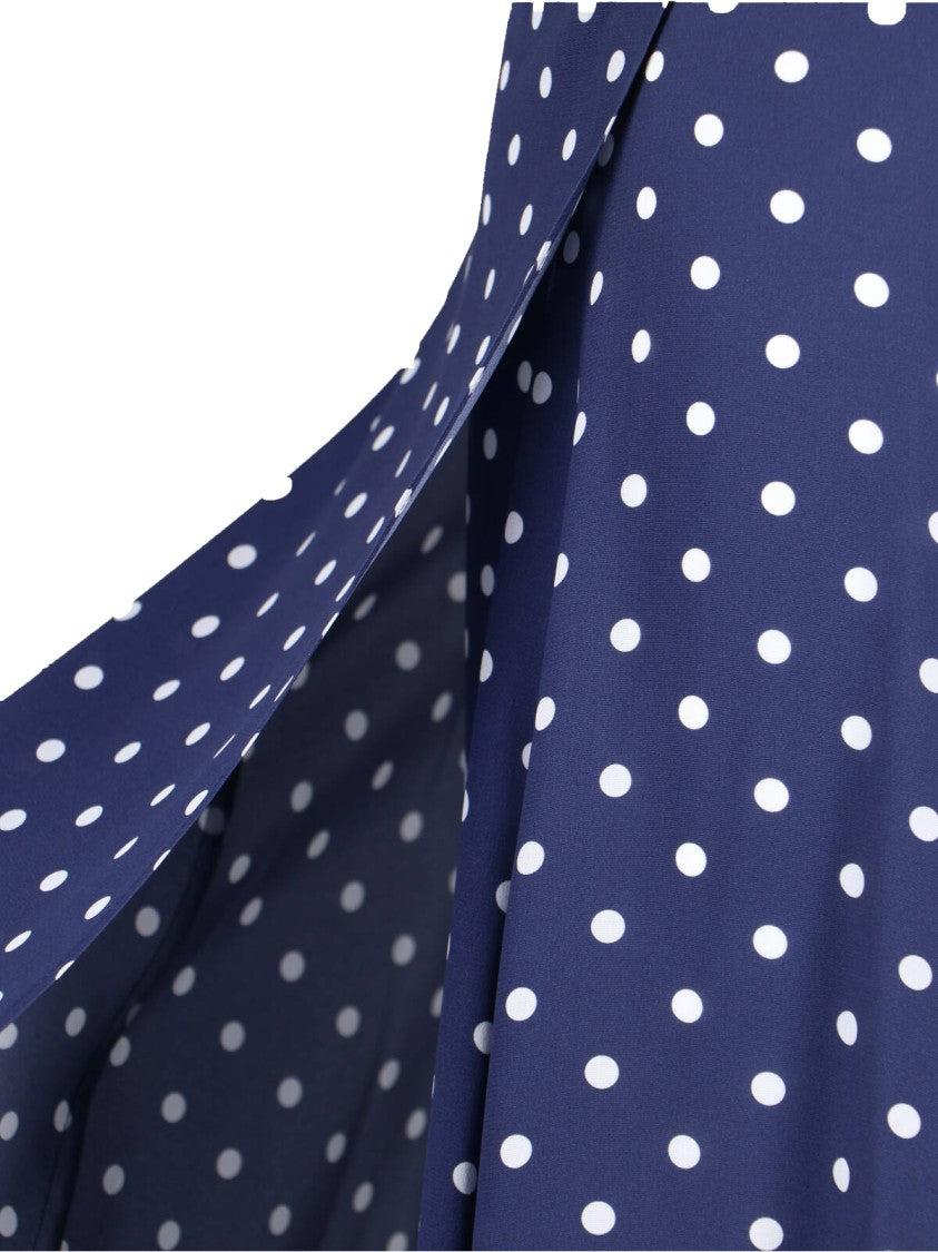Parosh Maxi Polka Dot Dress – Blue