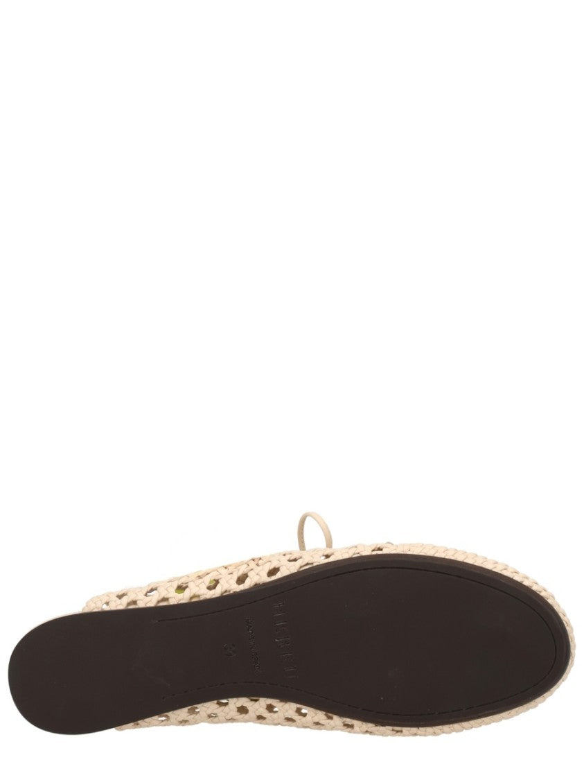 Hereu White Sardana Woven Lambskin Flats