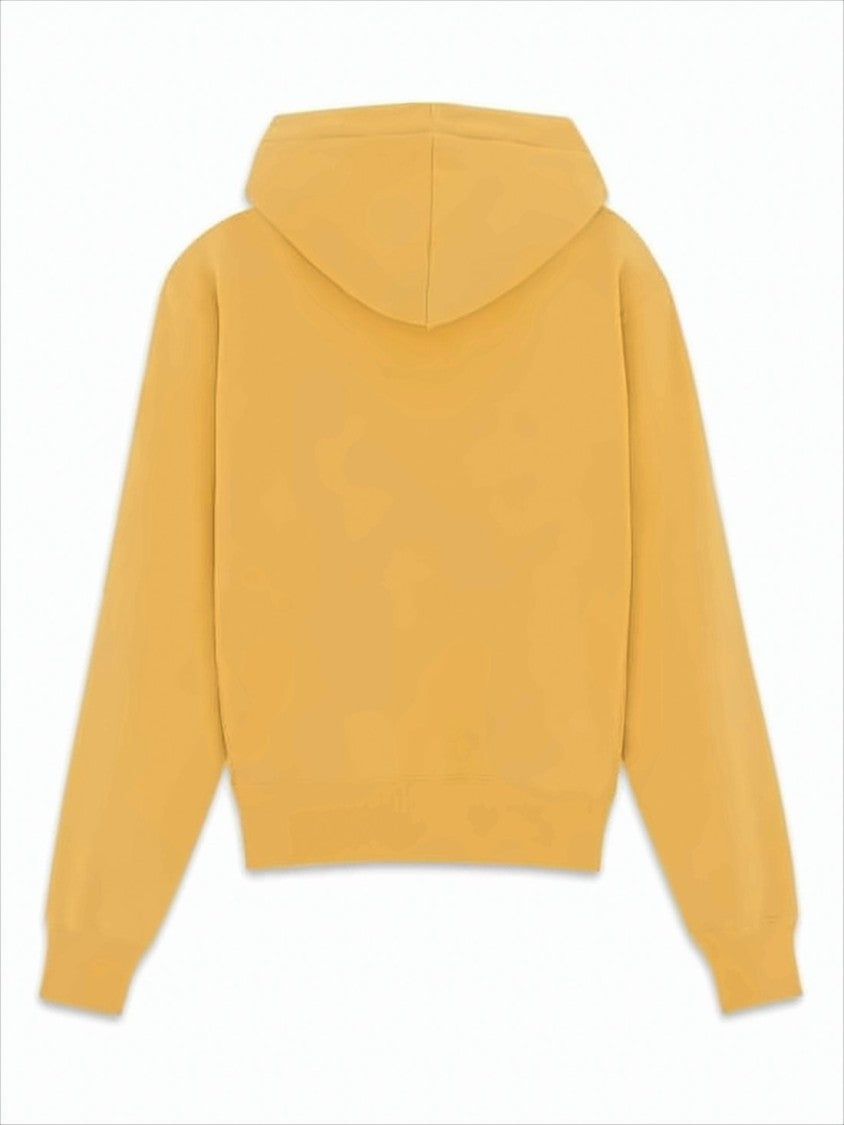 Saint Laurent Cropped Orange Hoodie With Adjustable Drawstring