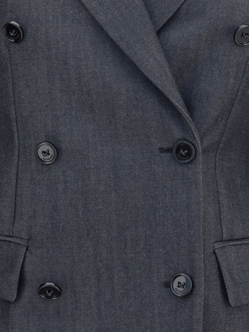 Balenciaga Double-Breasted Tailored Denim Blazer Jacket