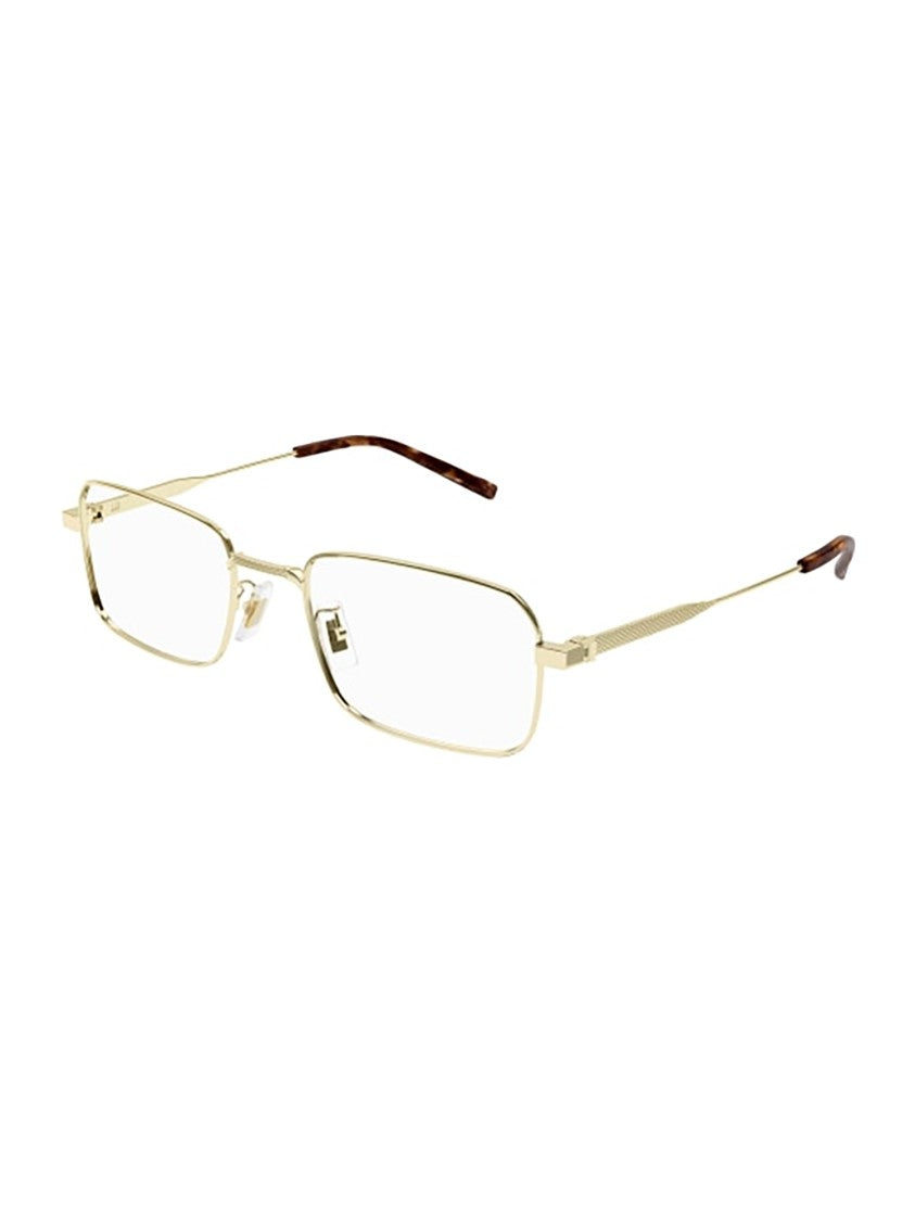 Dunhill Gold Du0093o Polished Rectangular Eyeglasses