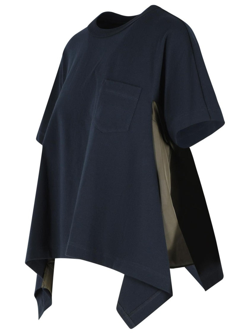 Sacai Navy Cotton T-Shirt
