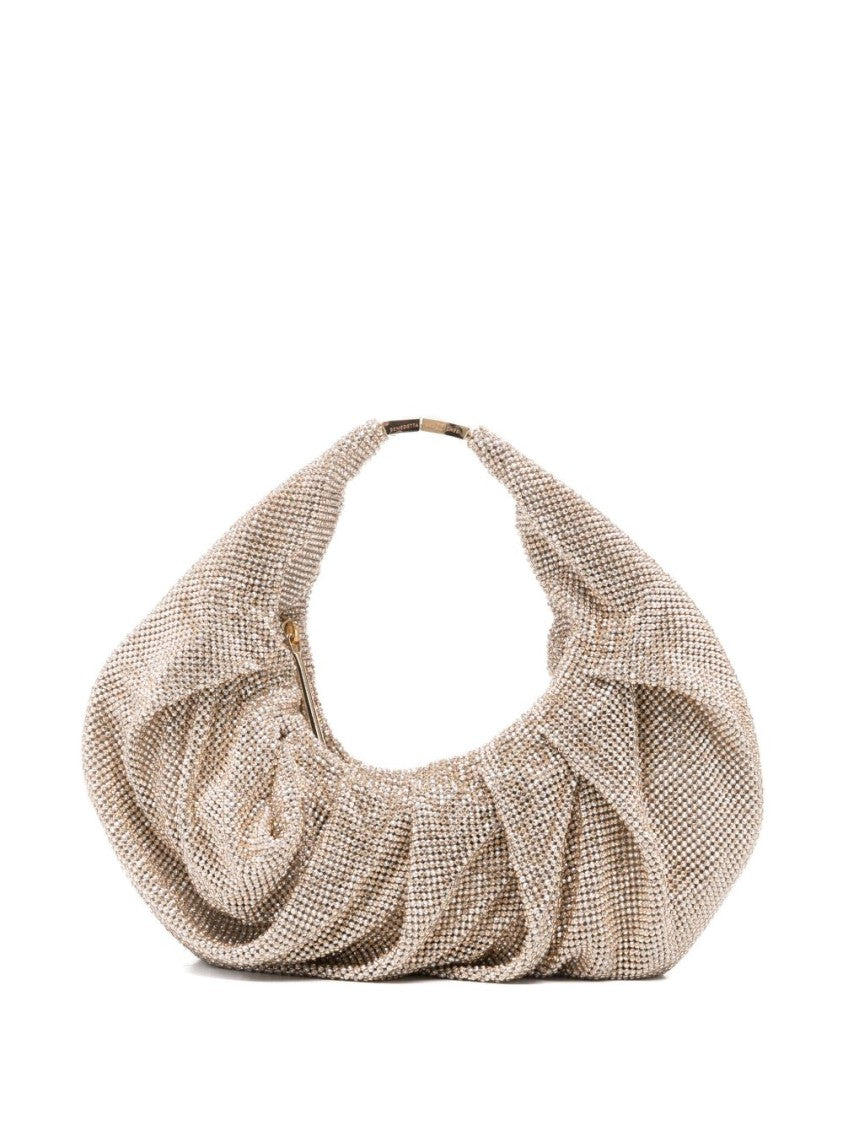 Benedetta Bruzziches Soft Gathered Golden Metal Mesh Shoulder Bag