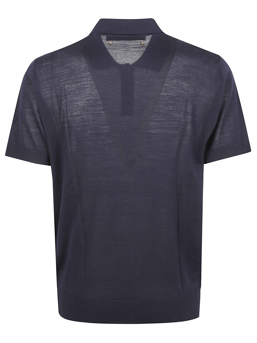 Golden Goose Classic Blue Wool Polo Shirt