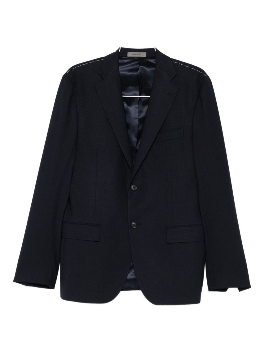 Corneliani Tailored Blue Wool Blend Suit Jacket