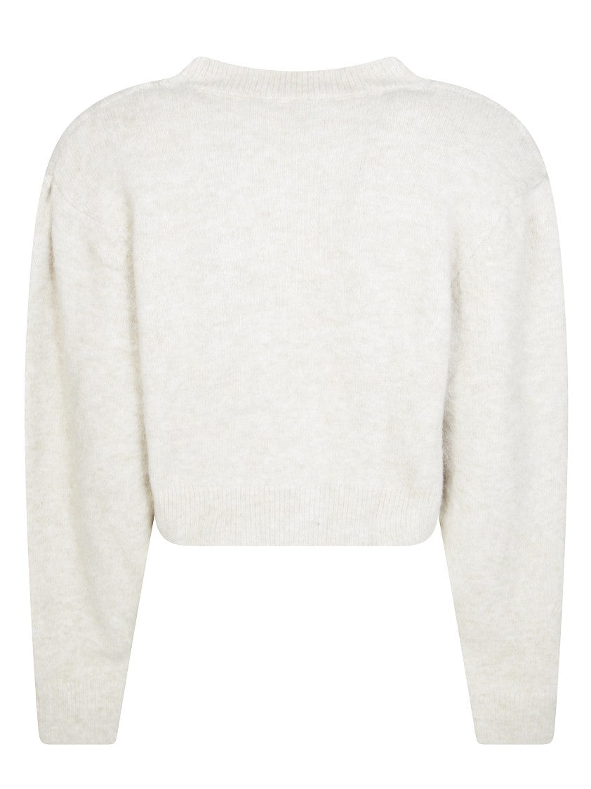 Rotate Floral Textured Cropped Knit Cardigan