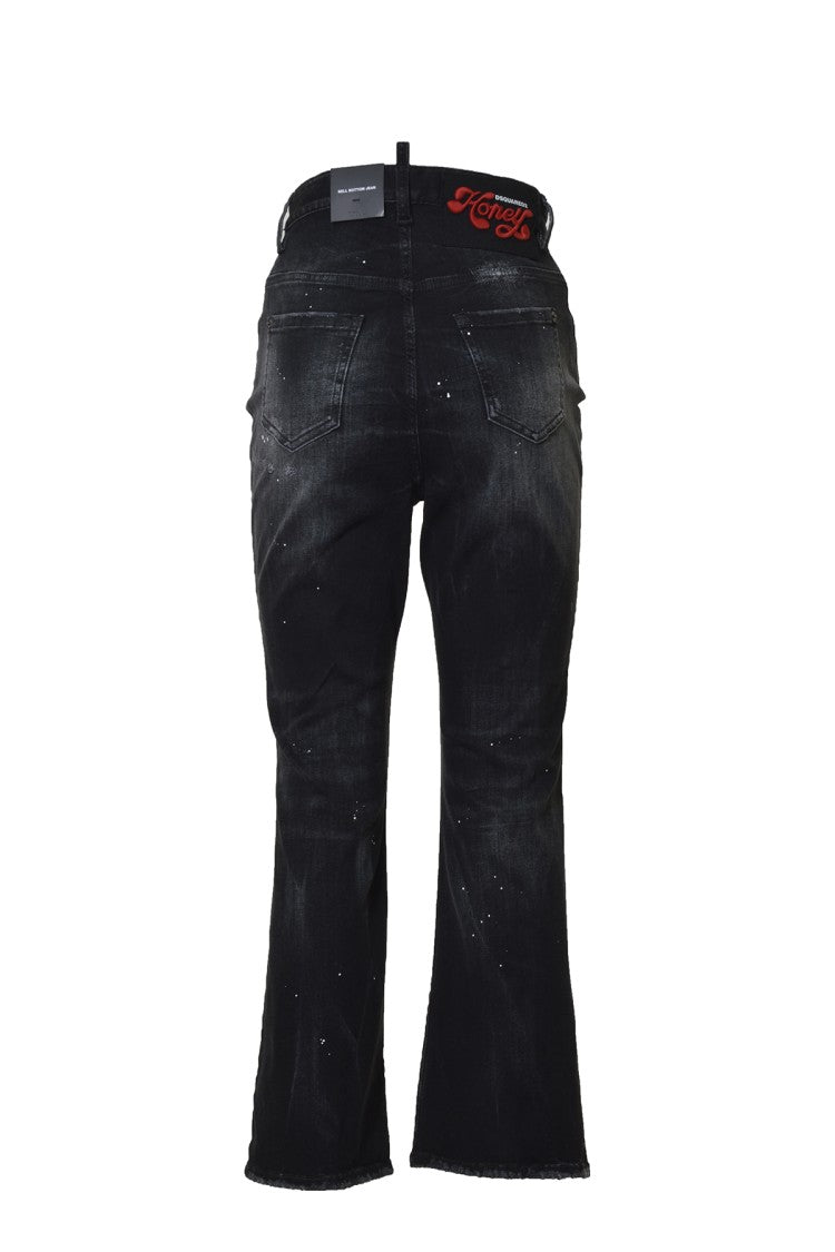 Dsquared2 Belly Bottom Jeans In Black Denim