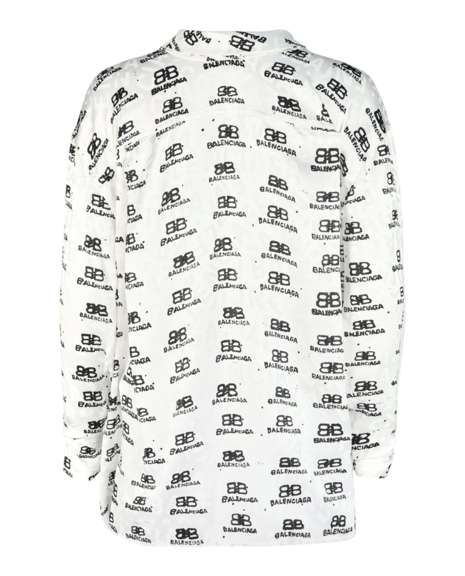 Balenciaga Hand Drawn Bb Icon Swing Blouse