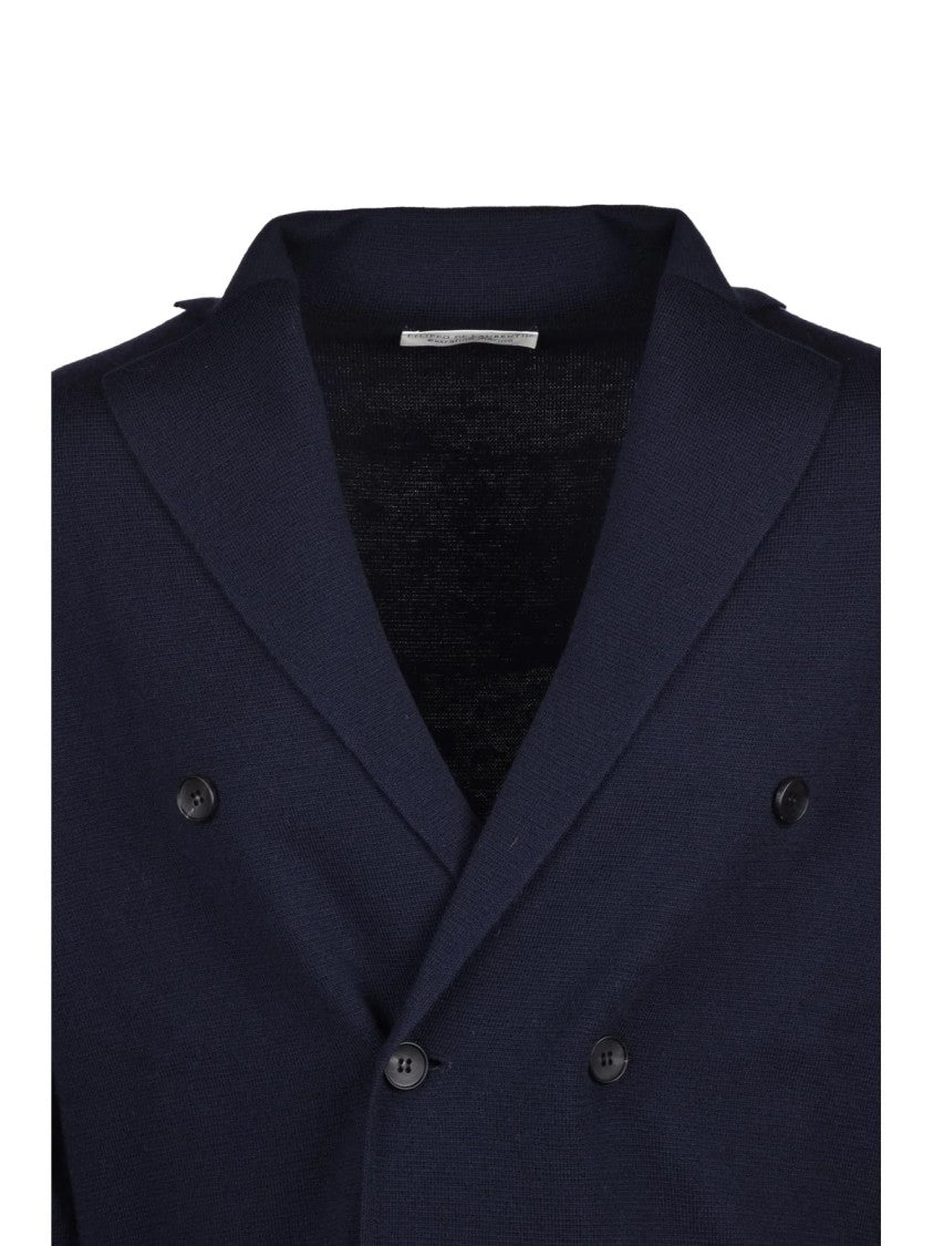 Filippo De Laurentiis Double-Breasted Shawl Collar Knit Jacket