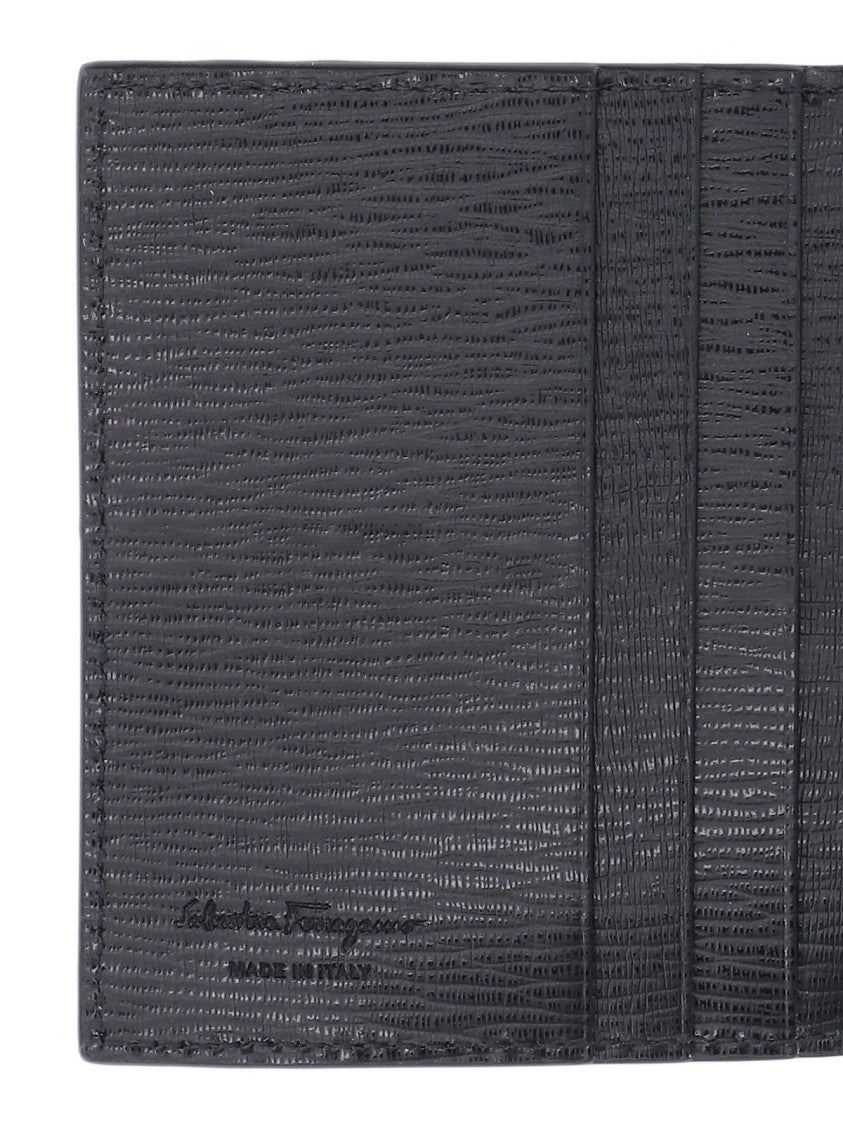 Ferragamo Gancini' Bi-Fold Wallet – Black