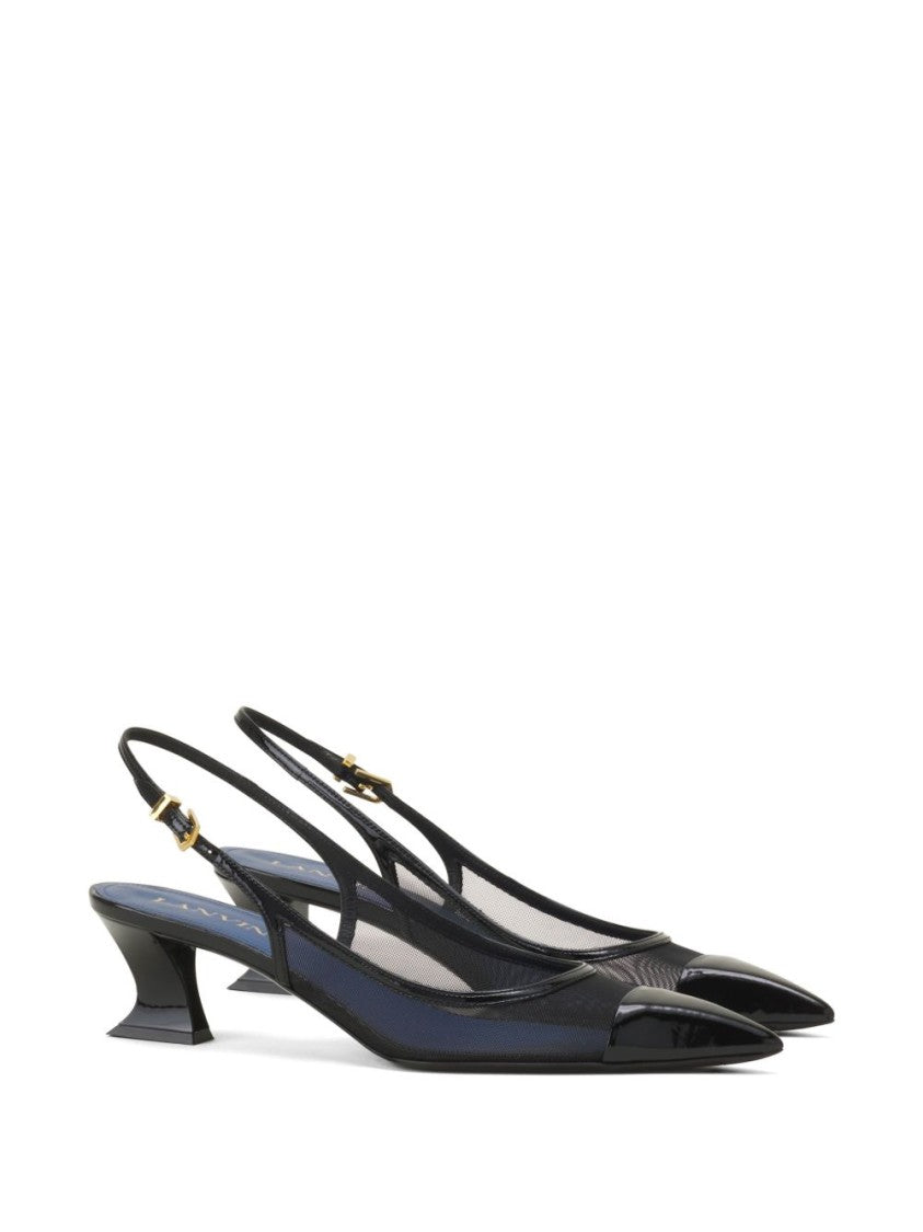 Lanvin Silk And Nylon Blend Strappy Slingback