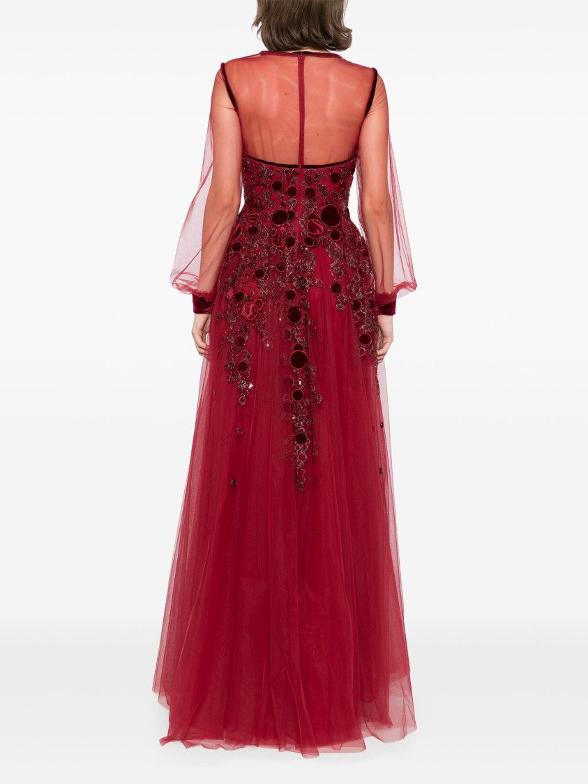 Saiid Kobeisy Embroidered Tulle Dress