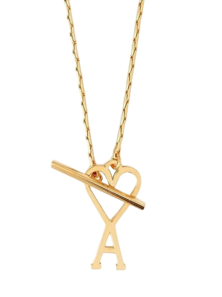 Ami Paris Minimalist Gold Necklace With Heart