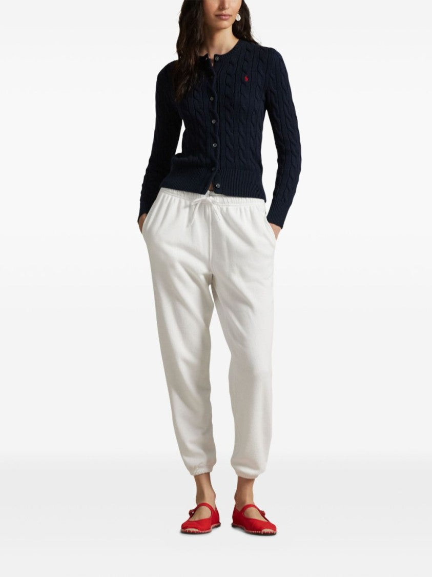 Polo Ralph Lauren Relaxed-Fit White Trousers With Elastic Waistband