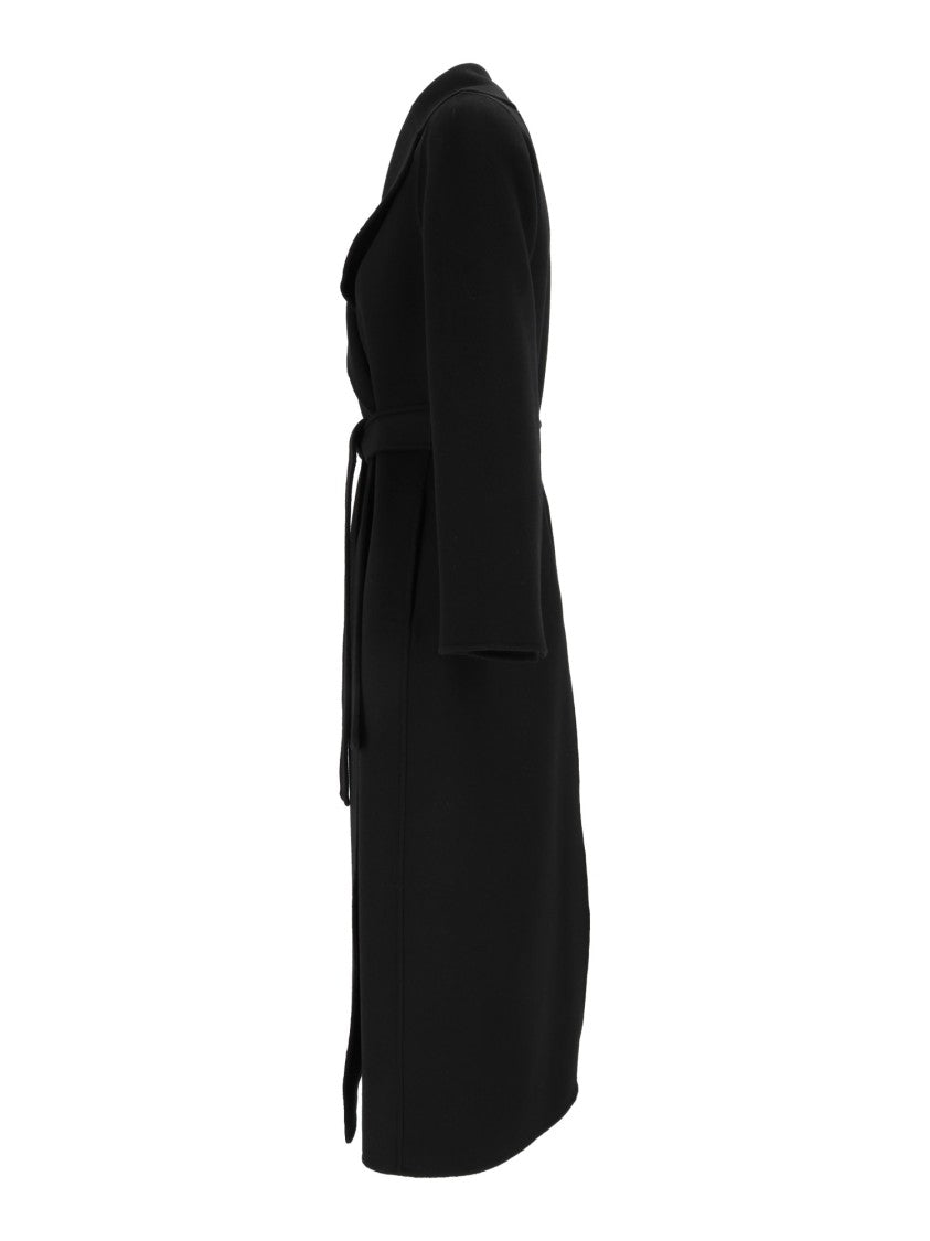 Max Mara Black Poldo Belted Wrap Coat