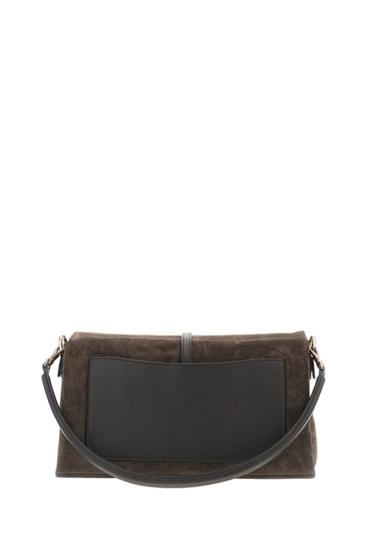 Tod's Brown Flap T Timeless Small Suede Bag