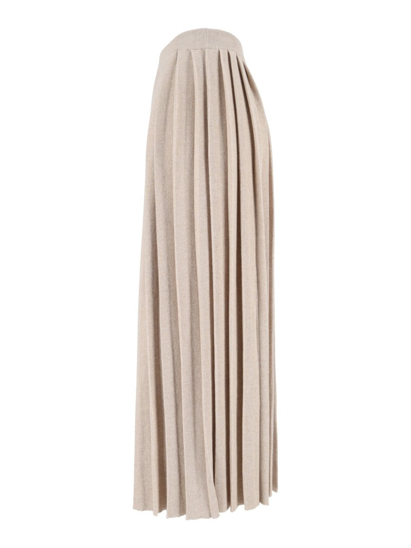 Fabiana Filippi Cashmere Blend Asymmetric Pleated Midi Skirt