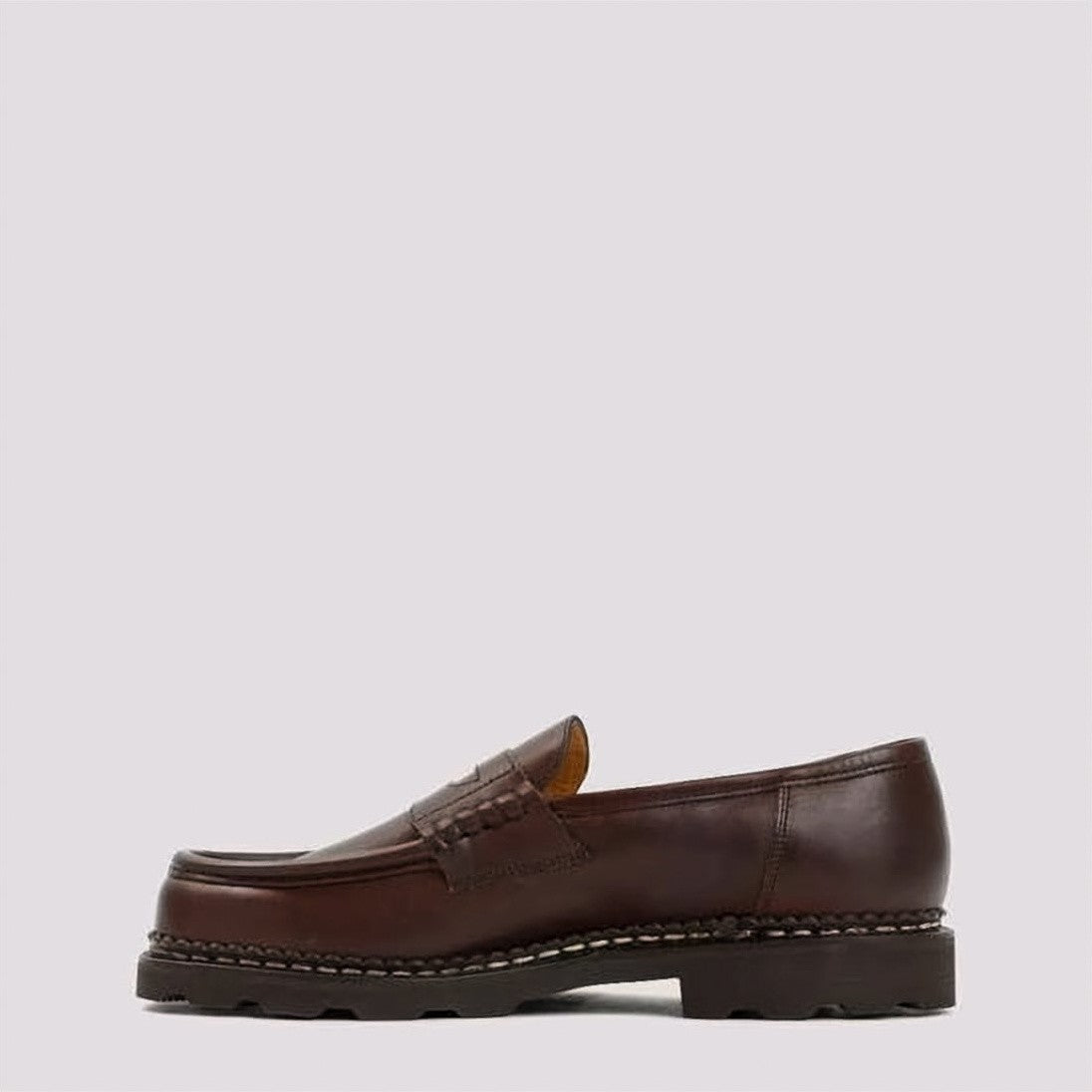 Paraboot Brown Leather Penny Strap Loafers