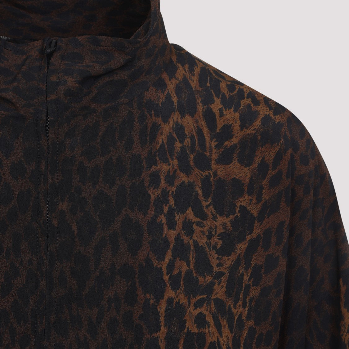 Balenciaga Silk Jacket With Subtle Leopard Print
