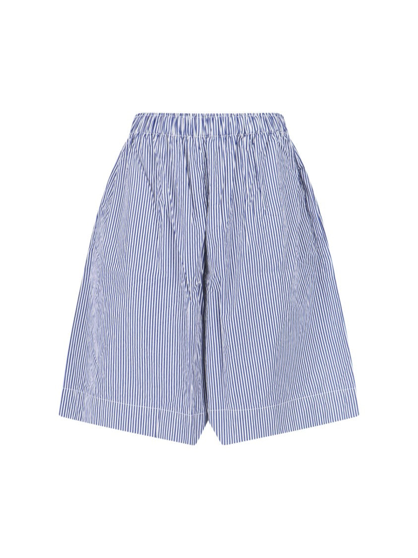 Daniela Gregis Blue Striped Elastic Waist Shorts