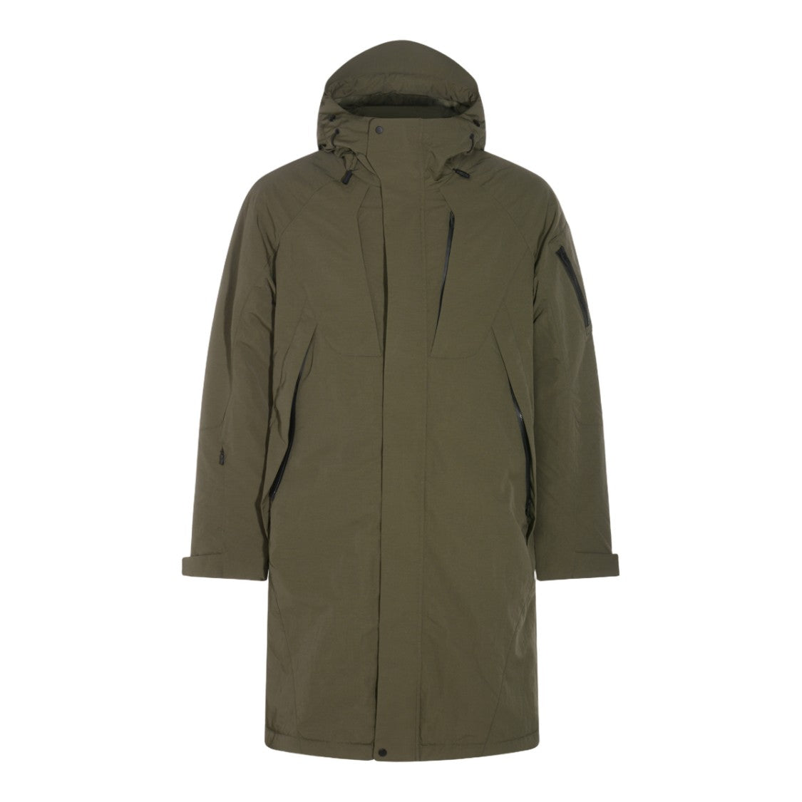 Jg1 Hooded Long Coat With Fishtail Hem