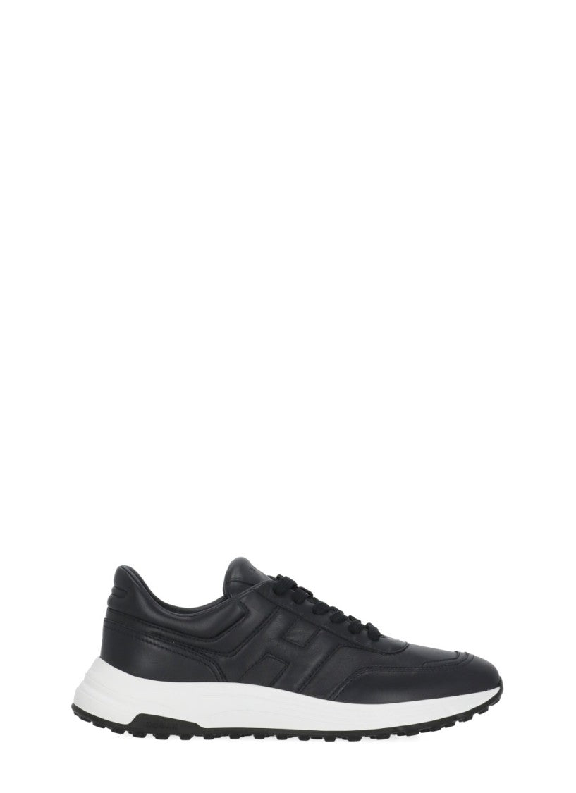 Hogan Blue Round Toe Hyperlight Leather Sneakers