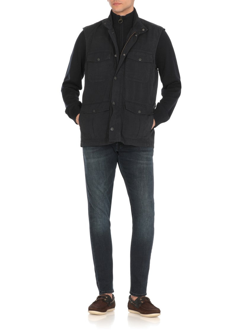 Barbour Blue Casual Corbridge Cotton Gilet