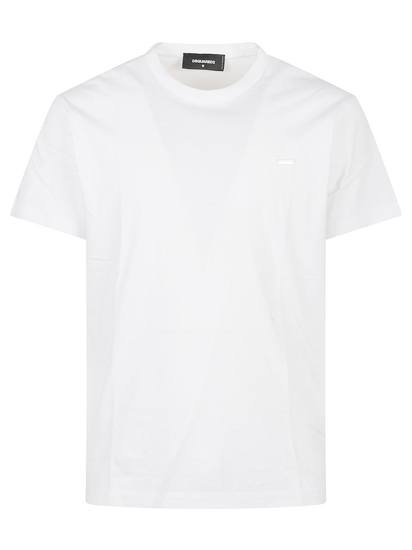 Dsquared2 White Cotton Tee With Subtle Logo Detail