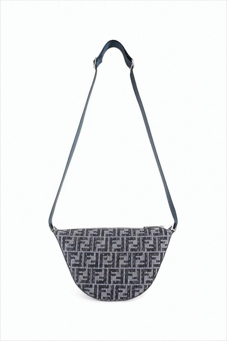 Fendi Crescent-Shaped Geometric Pattern Crossbody Bag