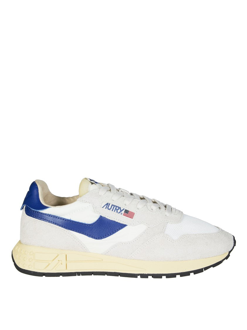 Autry White Reelwind Low Suede Mesh Sneakers