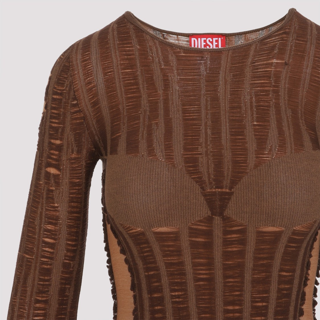 Diesel Long-Sleeved Dress With Cut-Out Details And Textured Finish