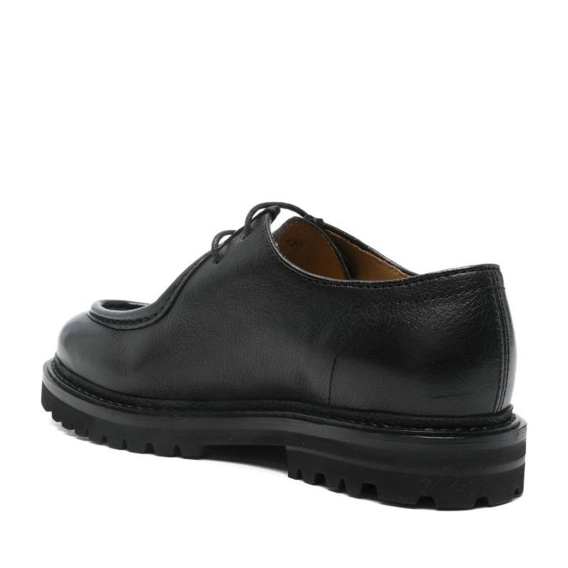 Henderson Black Deer Leather Lace-Up Closed-Toe Flats