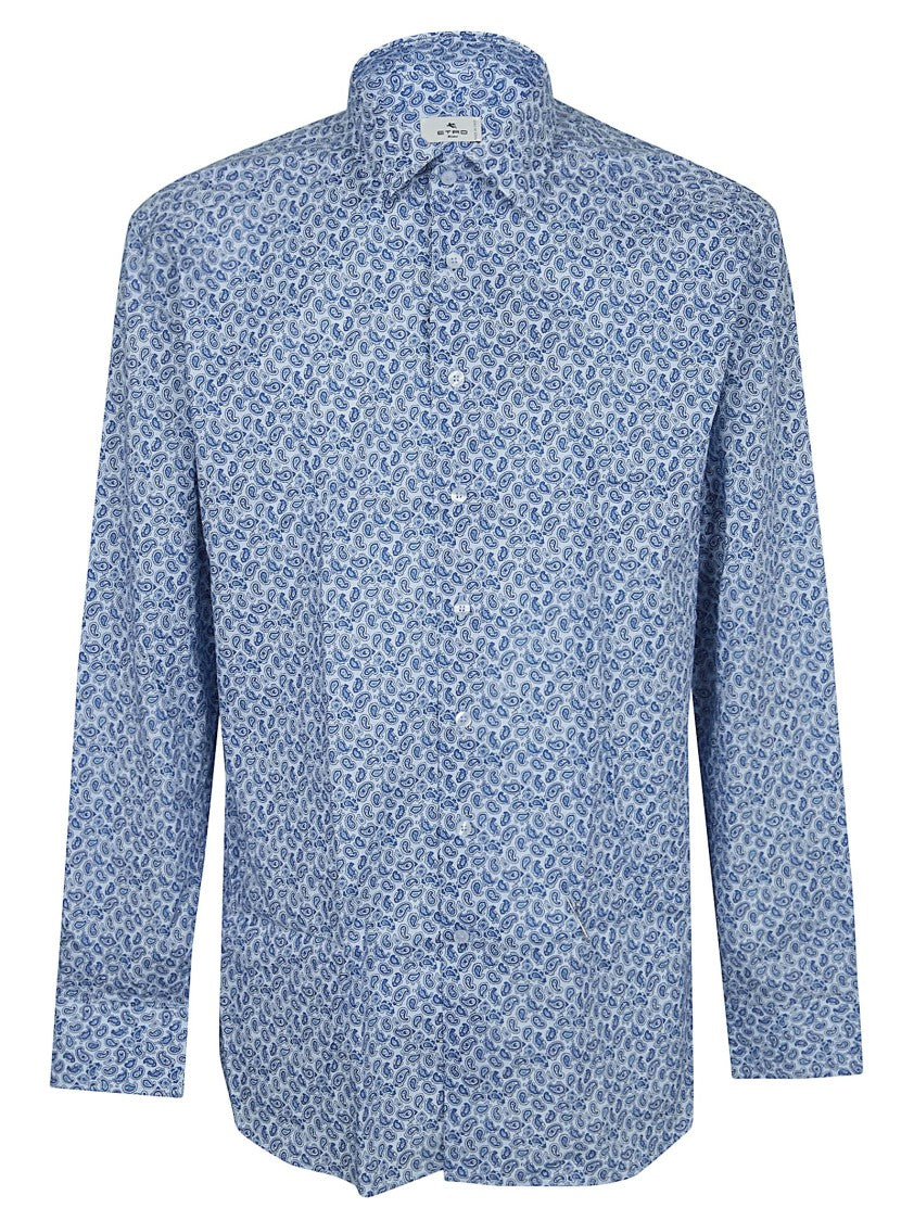 Etro Stretch Cotton Roma Shirt With All-Over Paisley Print