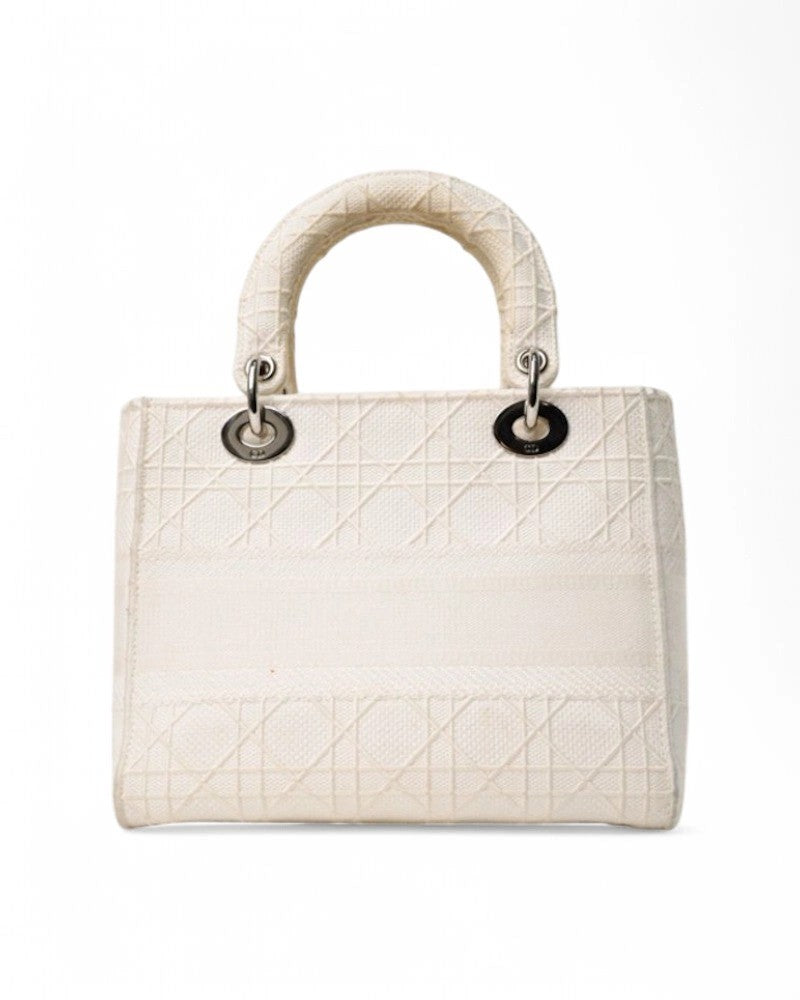 Dior Lady D-Lite Medium Cannage Panna