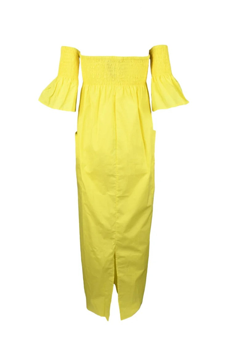 Semi Couture Yellow Cotton Long Dress