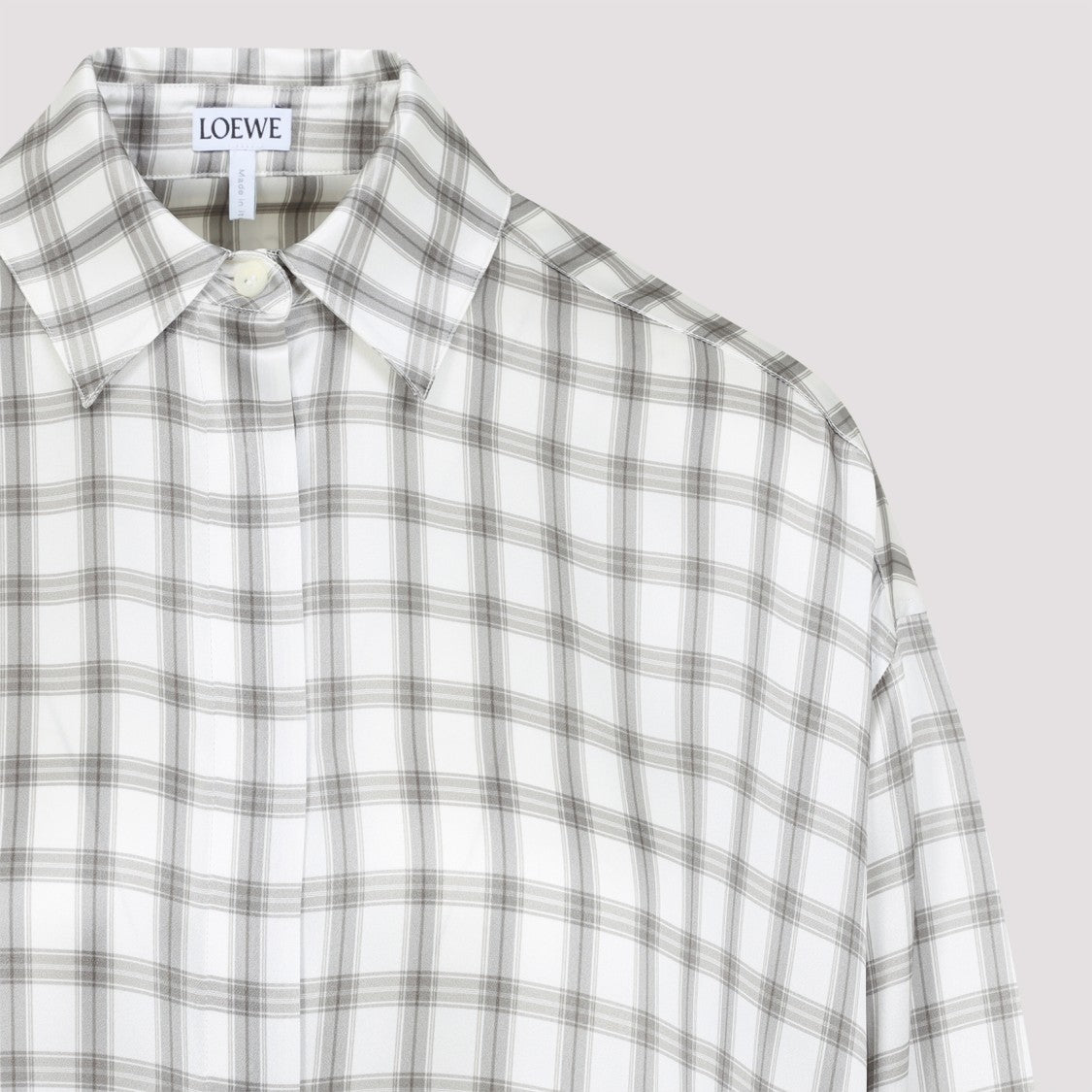 Loewe White And Grey Silk Shirt