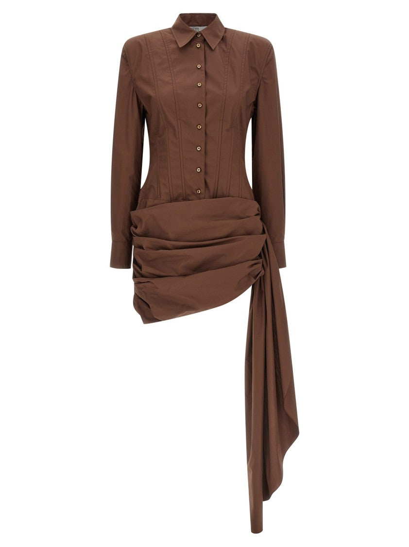 Giuseppe Di Morabito Cotton Poplin Mini Dress With Bustier Structure